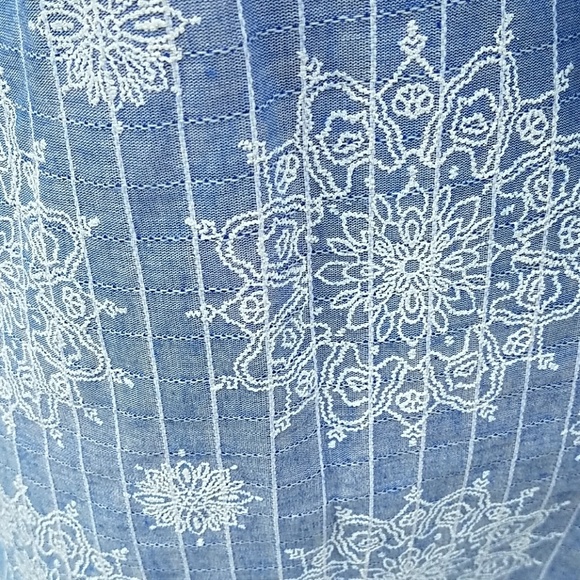 Blue Pepper Chambray Embroidered Cold Shlder Dress - Picture 6 of 8